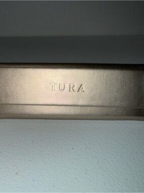 Tura Sunglasses Eyeglasses Case Gold With Black Lining. Triangular Shape 6” Wide